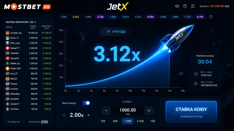 JetX crash оюн SmartSoft Gaming